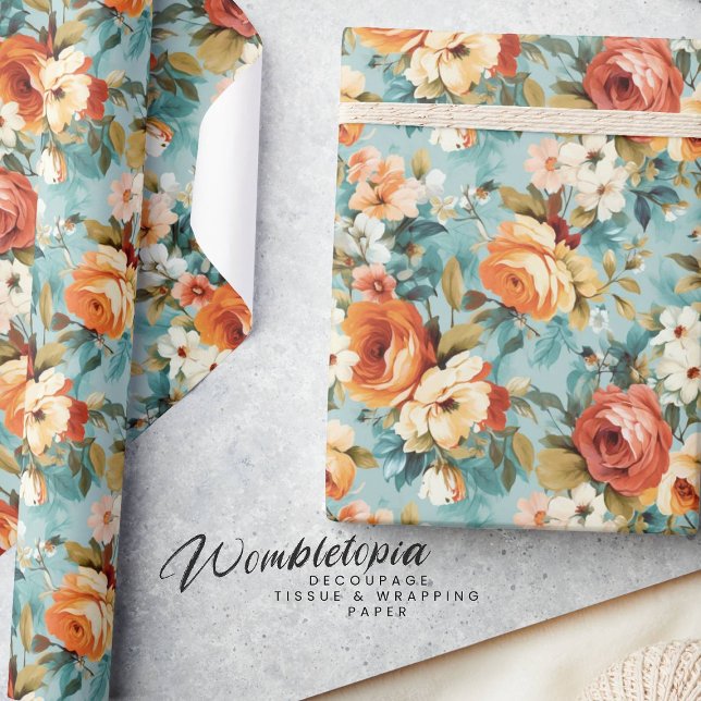 Elegant Vintage Shabby chic Vår Blommigt Presentpapper (Skapare uppladdad)