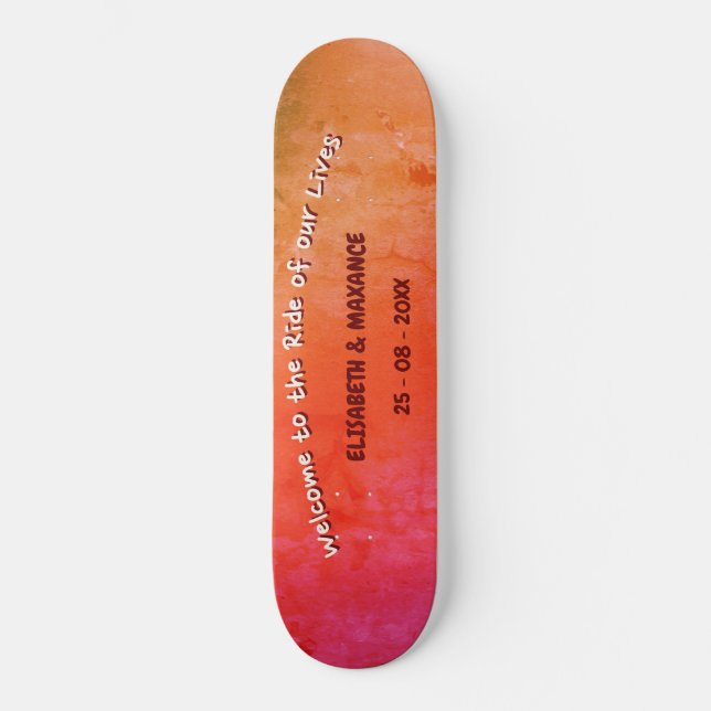 Elegant vintage skateboard bröllopsfestaffisch (Framsida)