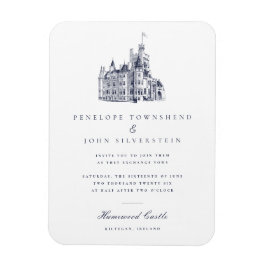 Elegant Vintage Slott Bröllopsinbjudan Magnet