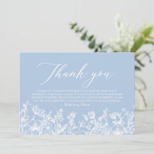 Elegant Vintage Something Blue Bröllopsdusch Tack Kort