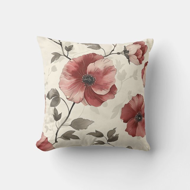 Elegant Vintage Stilig Romantisk Blommig Chic Kudde (Framsida)