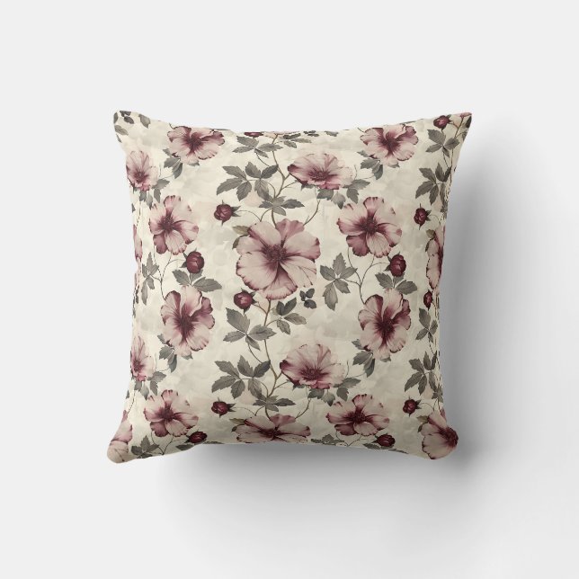 Elegant Vintage Stilig Romantisk Blommig Chic Kudde (Baksida)