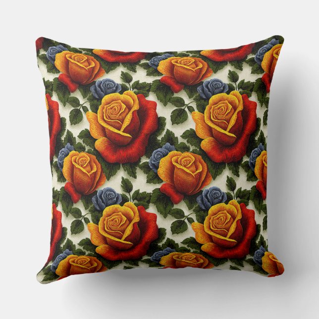 Elegant Vintage Stilig Romantisk Blommig Chic Kudde (Baksida)