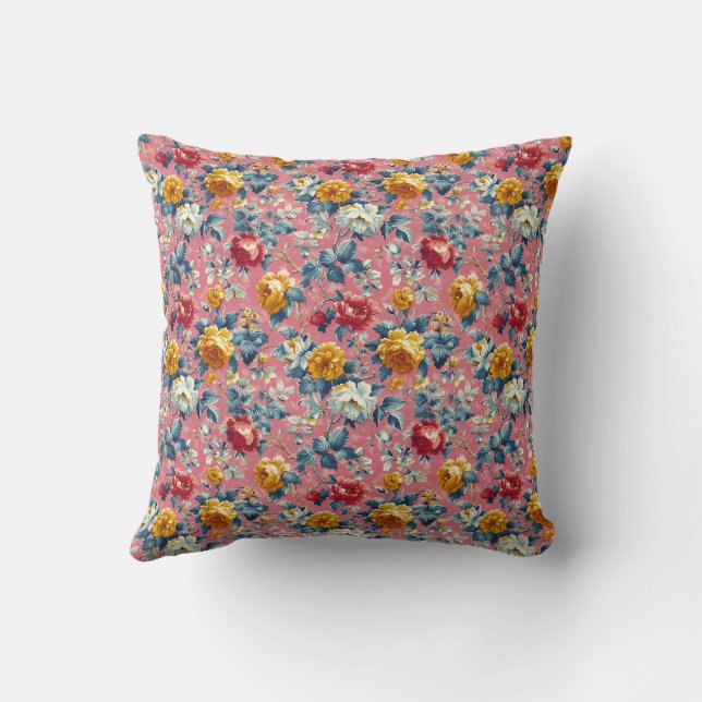 Elegant Vintage Stilig Romantisk Blommig Chic Kudde (Baksida)