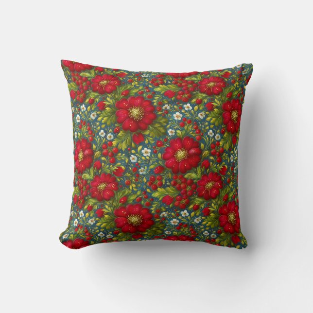 Elegant Vintage Stilig Romantisk Blommig Chic Kudde (Framsida)