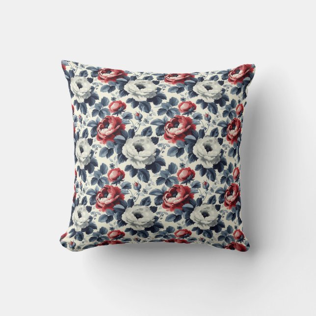 Elegant Vintage Stilig Romantisk Blommig Chic Kudde (Framsida)
