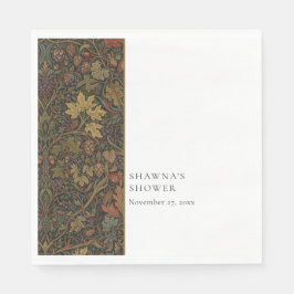 Elegant vintage stuga botanisk höst dusch pappersservett