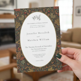 Elegant Vintage Stuga Botanisk Höstbröllop Inbjudningar