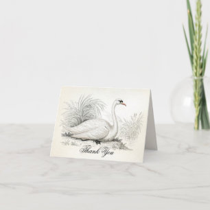Elegant Vintage Svan Tackkort Card