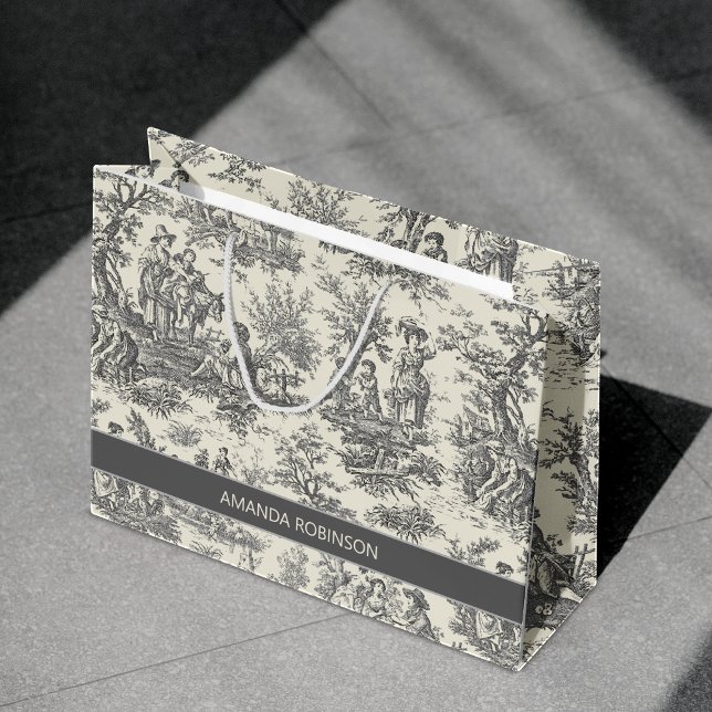 elegant vintage svartvit toile de jouy (Skapare uppladdad)