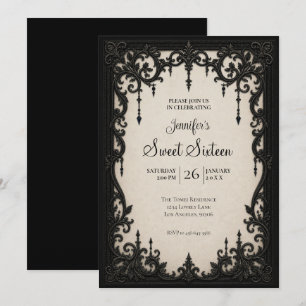 Elegant Vintage Sweet 16 Födelsedag Inbjudningar