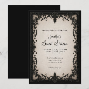 Elegant Vintage Sweet 16 Födelsedag Inbjudningar
