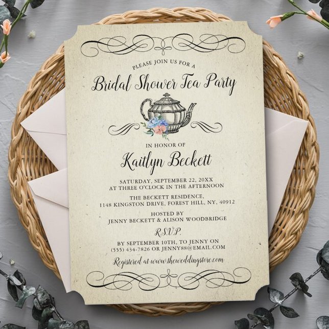 Elegant Vintage Tea Party | MÖHIPPA Inbjudningar (Skapare uppladdad)