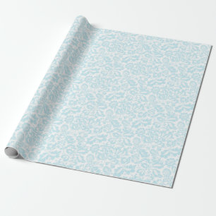 Elegant Vintage Teal Venetian Blommigt Botaniskt Presentpapper