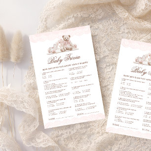 Elegant Vintage Teddy Bear Baby Trivia-spel
