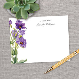 Elegant Vintage Texas Bluebell Blomma med namn Anteckningskort