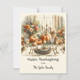 Elegant Vintage Thanksgiving Holiday Platt Kort