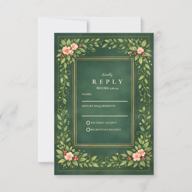 Elegant Vintage Trädgårdsbröllop OSA Kort (Framsida)