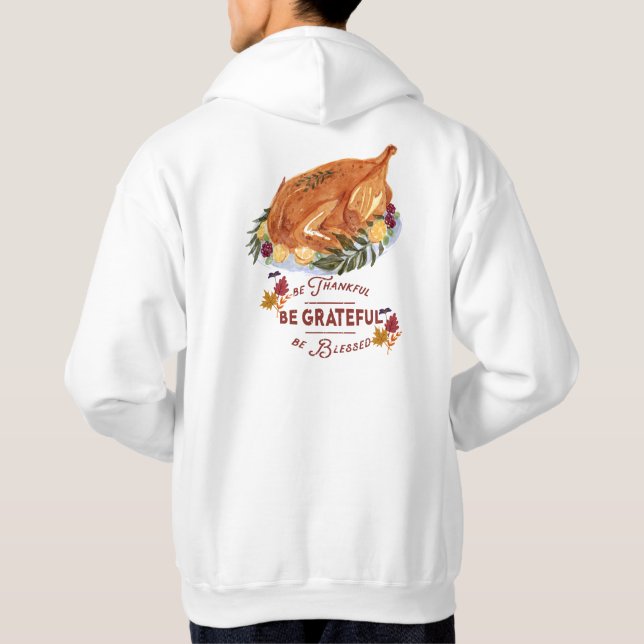 elegant vintage turkey-thanksgiving hoodie (Baksida)