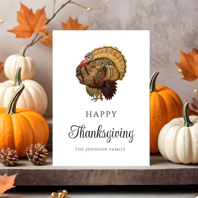 Elegant Vintage Turkiet Friendsgiving Middag Inbjudningar (Elegant Vintage Turkey Friendsgiving Dinner Invitation)