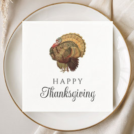 Elegant Vintage Turkiet Glad Thanksgiving Pappersservett