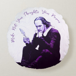 Elegant Vintage Typografi Minimalistisk Lila Rund Kudde