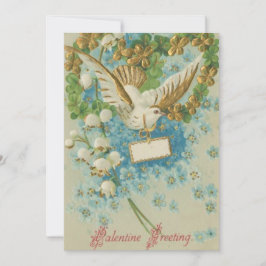 Elegant vintage Valentine-fågel Julkort