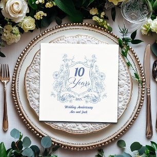 Elegant Vintage-vapen 10-års bröllopsdag Pappersservett