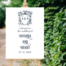 Elegant Vintage Vapensköld Bröllop välkomsttecken