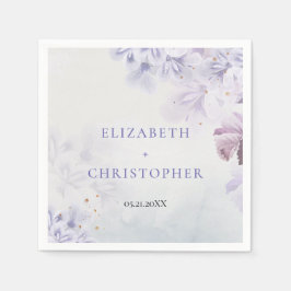 Elegant vintage vår lila blommor bröllop pappersservett