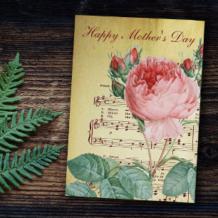 Elegant Vintage Victorian Ro Antique Musik noter Kort