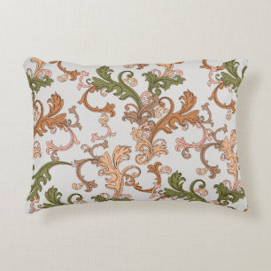 Elegant Vintage Victorisk Boho Blad Bakgrund Prydnadskudde