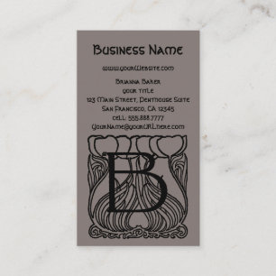 Elegant Vintage Viktoriansk Monogram Bokstav B Blo Visitkort
