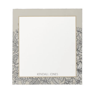 Elegant vintage vildblomma anpassad anteckningsblock