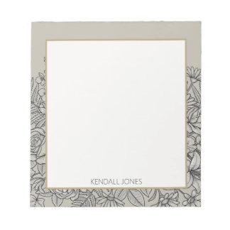 Elegant vintage vildblomma anpassad anteckningsblock