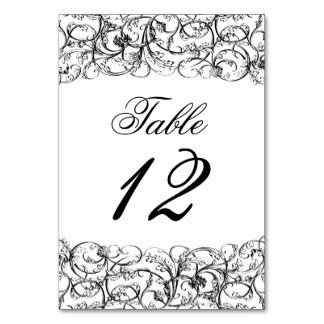Elegant vintage virvlar bord nummer bordsnummer