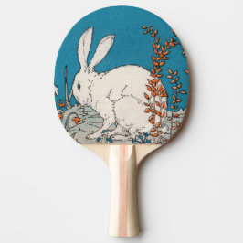 Elegant Vintage Vita kaninblommor Pingisracket