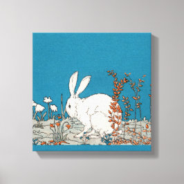 Elegant Vintage Vitkanin Canvastryck