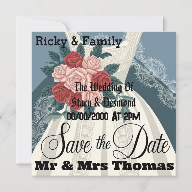 Elegant Vintage Wedding Invitation Cover Inbjudningar (Framsida)