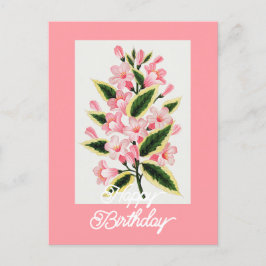 Elegant Vintage Weigela-växt Glad Födelsedag Vykort
