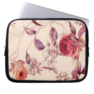 Elegant vintageblommigtkräm & rosa fodral