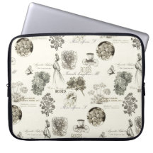 Elegant vintageblommönsterlaptop sleeve
