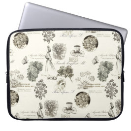 Elegant vintageblommönsterlaptop sleeve