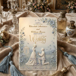 Elegant Vintageeffekt Bröllop Inbjudningar