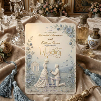 Elegant Vintageeffekt Bröllop Inbjudningar