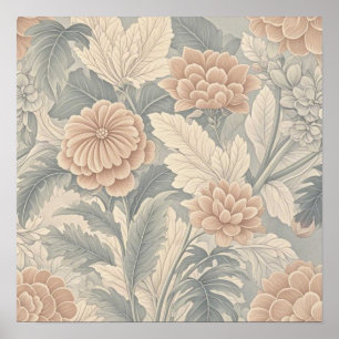 Elegant vintageinspirerad blomstermjuk delikat poster
