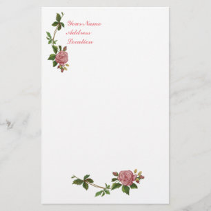 Elegant vintagerosa ros brevpapper
