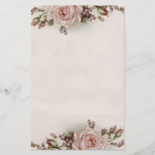 Elegant vintagerosa rosbrevpapper brevpapper