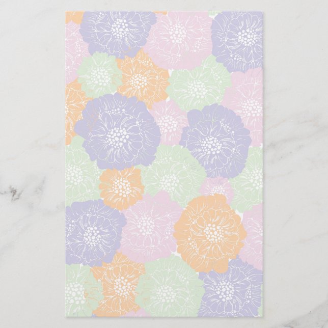 Elegant vintagevårblommönster brevpapper (Framsida)