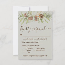 Elegant vinter beige tall RSVP-kort OSA Kort